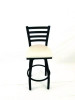 Boggs Series Barstool, Supports Up To 300 Lb, 30.5" Seat Height, Cream Seat, Black Back, Black Base