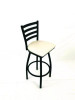 Boggs Series Barstool, Supports Up To 300 Lb, 30.5" Seat Height, Cream Seat, Black Back, Black Base