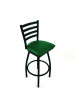 Boggs Series Barstool, Supports Up To 300 Lb, 30.5" Seat Height, Green Seat, Black Back, Black Base