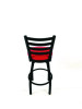 Boggs Series Barstool, Supports Up To 300 Lb, 30.5" Seat Height, Red Seat, Black Back, Black Base