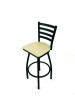 Boggs Series Barstool, Supports Up To 300 Lb, 30.5" Seat Height, Taupe Seat, Black Back, Black Base