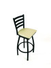 Boggs Series Barstool, Supports Up To 300 Lb, 30.5" Seat Height, Taupe Seat, Black Back, Black Base