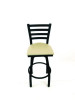 Boggs Series Barstool, Supports Up To 300 Lb, 30.5" Seat Height, Taupe Seat, Black Back, Black Base