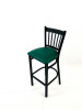 Cobra Series Barstool, Supports Up To 300 Lbs, 28.5" Seat Height, Green Seat, Black Back, Black Base