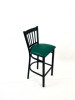 Cobra Series Barstool, Supports Up To 300 Lbs, 28.5" Seat Height, Green Seat, Black Back, Black Base