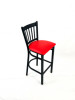 Cobra Series Barstool, Supports Up To 300 Lb, 28.5" Seat Height, Red Seat, Black Back, Black Base