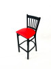 Cobra Series Barstool, Supports Up To 300 Lb, 28.5" Seat Height, Red Seat, Black Back, Black Base
