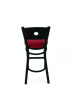 Circle Series Barstool, Supports Up To 300 Lb, 28.5" Seat Height, Burgundy Seat, Dark Walnut Back, Black Base
