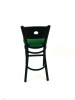 Circle Series Barstool, Supports Up To 300 Lb, 28.5" Seat Height, Green Seat, Dark Walnut Back, Black Base