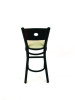 Circle Series Barstool, Supports Up To 300 Lb, 28.5" Seat Height, Taupe Seat, Dark Walnut Back, Black Base