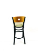 Circle Series Barstool, Supports Up To 300 Lb, 28.5" Seat Height, Taupe Seat, Natural Back, Black Base
