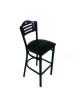 Eagle Series Barstool, Supports Up To 300 Lb, 28.5" Seat Height, Black Seat, Dark Mahogany Back, Black Base