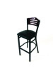 Eagle Series Barstool, Supports Up To 300 Lb, 28.5" Seat Height, Black Seat, Dark Mahogany Back, Black Base
