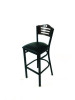 Eagle Series Barstool, Supports Up To 300 Lb, 28.5" Seat Height, Black Seat, Dark Walnut Back, Black Base
