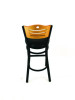 Eagle Series Barstool, Supports Up To 300 Lb, 28.5" Seat Height, Black Seat, Natural Back, Black Base