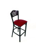 Eagle Series Barstool, Supports Up To 300 Lb, 28.5" Seat Height, Burgundy Seat, Dark Mahogany Back, Black Base