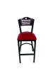 Eagle Series Barstool, Supports Up To 300 Lb, 28.5" Seat Height, Burgundy Seat, Dark Mahogany Back, Black Base