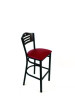 Eagle Series Barstool, Supports Up To 300 Lb, 28.5" Seat Height, Burgundy Seat, Dark Walnut Back, Black Base