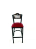 Eagle Series Barstool, Supports Up To 300 Lb, 28.5" Seat Height, Burgundy Seat, Dark Walnut Back, Black Base