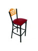 Eagle Series Barstool, Supports Up To 300 Lb, 28.5" Seat Height, Burgundy Seat, Natural Back, Black Base