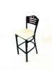 Eagle Series Barstool, Supports Up To 300 Lb, 28.5" Seat Height, Cream Seat, Dark Mahogany Back, Black Base