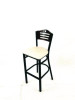 Eagle Series Barstool, Supports Up To 300 Lb, 28.5" Seat Height, Cream Seat, Dark Walnut Back, Black Base