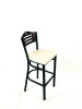 Eagle Series Barstool, Supports Up To 300 Lb, 28.5" Seat Height, Cream Seat, Dark Walnut Back, Black Base
