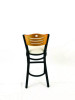 Eagle Series Barstool, Supports Up To 300 Lb, 28.5" Seat Height, Cream Seat, Natural Back, Black Base