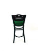 Eagle Series Barstool, Supports Up To 300 Lb, 28.5" Seat Height, Green Seat, Dark Mahogany Back, Black Base