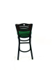 Eagle Series Barstool, Supports Up To 300 Lb, 28.5" Seat Height, Green Seat, Dark Walnut Back, Black Base