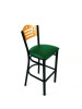 Eagle Series Barstool, Supports Up To 300 Lb, 28.5" Seat Height, Green Seat, Natural Back, Black Base