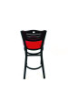 Eagle Series Barstool, Supports Up To 300 Lb, 28.5" Seat Height, Red Seat, Dark Mahogany Back, Black Base