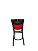 Eagle Series Barstool, Supports Up To 300 Lb, 28.5" Seat Height, Red Seat, Dark Walnut Back, Black Base