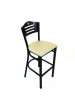 Eagle Series Barstool, Supports Up To 300 Lb, 28.5" Seat Height, Taupe Seat, Dark Mahogany Back, Black Base