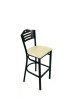 Eagle Series Barstool, Supports Up To 300 Lb, 28.5" Seat Height, Taupe Seat, Dark Walnut Back, Black Base