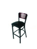 Jones River Series Barstool, Supports Up To 300 Lb, 28.5" Seat Height, Black Seat, Dark Mahogany Back, Black Base