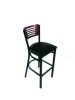 Jones River Series Barstool, Supports Up To 300 Lb, 28.5" Seat Height, Black Seat, Dark Mahogany Back, Black Base