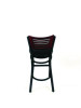 Jones River Series Barstool, Supports Up To 300 Lb, 28.5" Seat Height, Black Seat, Dark Mahogany Back, Black Base