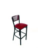 Jones River Series Barstool, Supports Up To 300 Lb, 28.5" Seat Height, Burgundy Seat, Dark Mahogany Back, Black Base