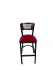 Jones River Series Barstool, Supports Up To 300 Lb, 28.5" Seat Height, Burgundy Seat, Dark Mahogany Back, Black Base