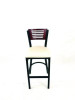 Jones River Series Barstool, Supports Up To 300 Lb, 28.5" Seat Height, Cream Seat, Dark Mahogany Back, Black Base