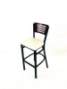 Jones River Series Barstool, Supports Up To 300 Lb, 28.5" Seat Height, Cream Seat, Dark Mahogany Back, Black Base