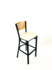 Jones River Series Barstool, Supports Up To 300 Lb, 28.5" Seat Height, Cream Seat, Natural Back, Black Base