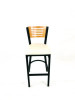 Jones River Series Barstool, Supports Up To 300 Lb, 28.5" Seat Height, Cream Seat, Natural Back, Black Base