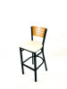 Jones River Series Barstool, Supports Up To 300 Lb, 28.5" Seat Height, Cream Seat, Natural Back, Black Base