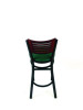 Jones River Series Barstool, Supports Up To 300 Lb, 28.5" Seat Height, Green Seat, Dark Mahogany Back, Black Base
