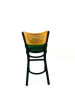Jones River Series Barstool, Supports Up To 300 Lb, 28.5" Seat Height, Green Seat, Natural Back, Black Base