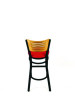 Jones River Series Barstool, Supports Up To 300 Lb, 28.5" Seat Height, Red Seat, Natural Back, Black Base