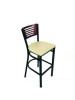 Jones River Series Barstool, Supports Up To 300 Lb, 28.5" Seat Height, Taupe Seat, Dark Mahogany Back, Black Base
