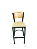 Jones River Series Barstool, Supports Up To 300 Lb, 28.5" Seat Height, Taupe Seat, Natural Back, Black Base
